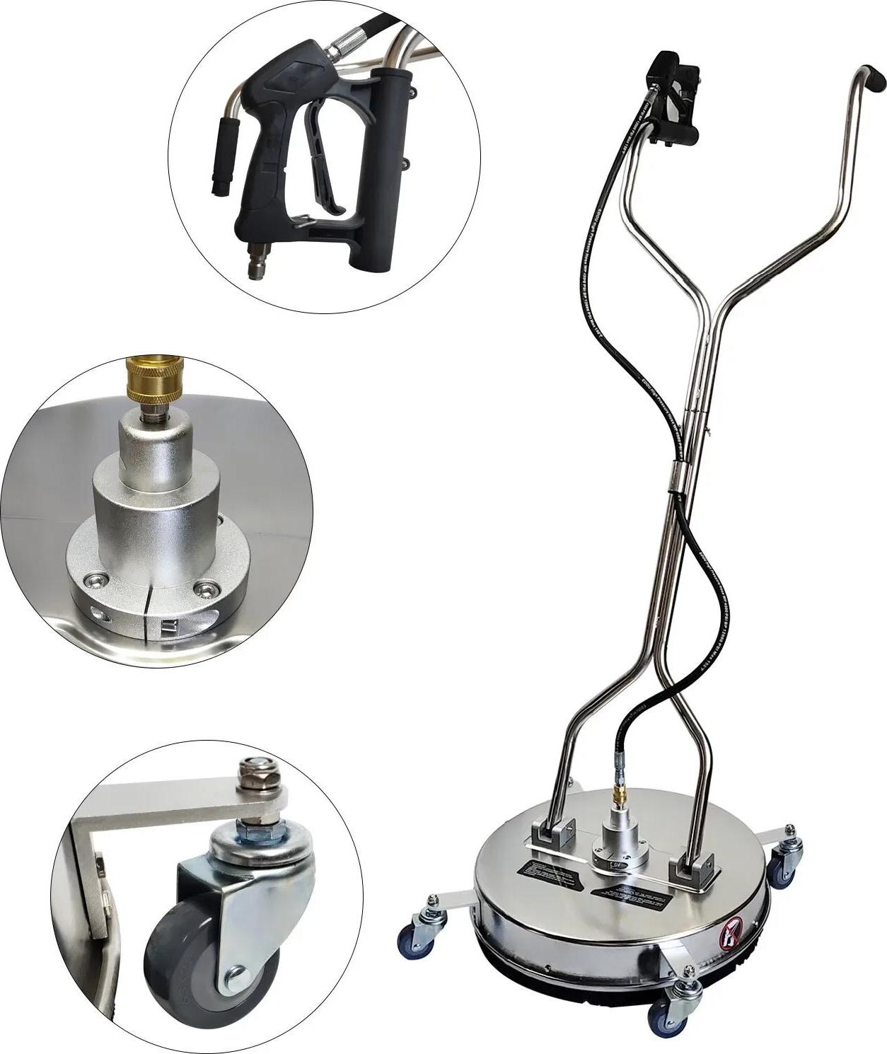 Flächenreiniger für Hochdruckreiniger - Bodenreiniger - 50,8 cm - 4500 PSI - Edelstahl - Ergonomisches Design