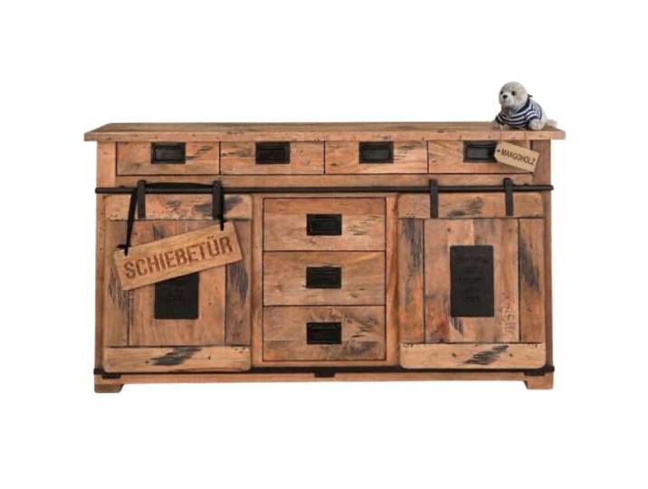 MR. DEKO Sideboard Wohnzimmer Kommode Holz 150x45x90cm Mehrzweckschrank Mangoholz Möbel
