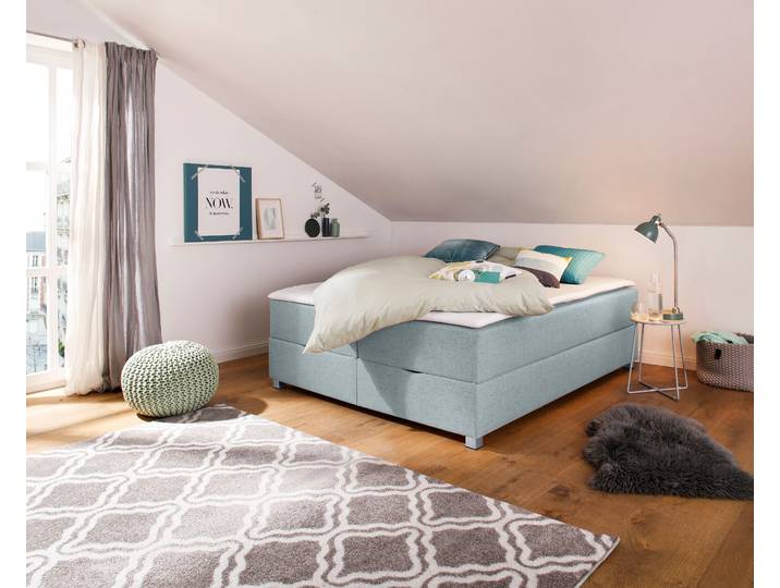 Boxbett, Struktur Fein, Petrol, 160×200 cm, Bettkasten, Modern, Inosign