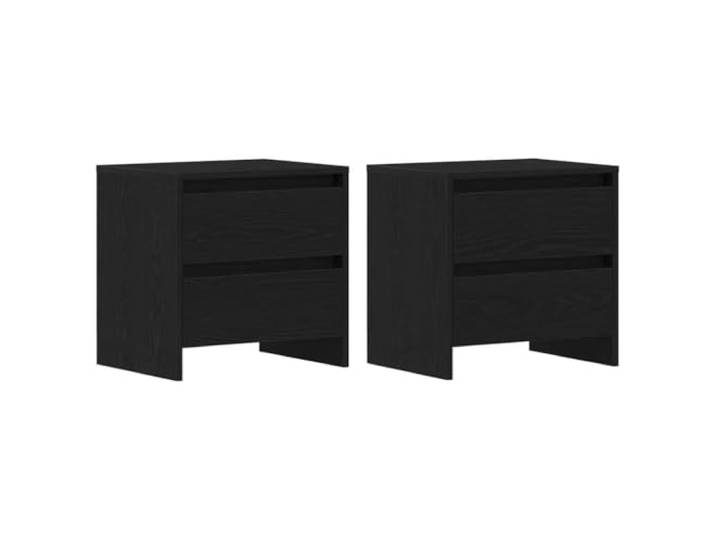 Heofavd Nachttisch 2er Set Schwarz Eichen-Optik 45x34x44,5 cm