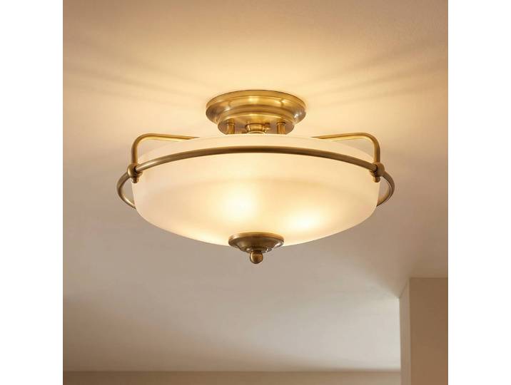 QUOIZEL Deckenlampe Griffin, dimmbar, bronze / altmessing, für Wohn- / Esszimmer, Metall, Deckenlampe