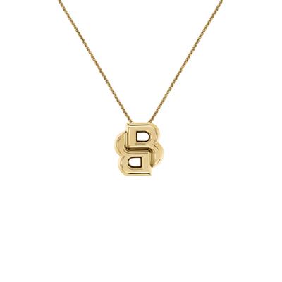 Kette mit Anhänger BOSS "DOUBLE B", gold (gelbgoldfarben), Halsketten, Damen, Edelstahl, L: 76 B: 1mm, B:1mm