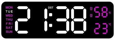 Uplifted Goods Large Digital Wall Clock With Temperature Humidity Auto Dimming USB Powered j