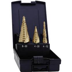 Exact 07014 HSS Stufenbohrer-Set 3teilig TiN 3-Flächenschaft 1 Set