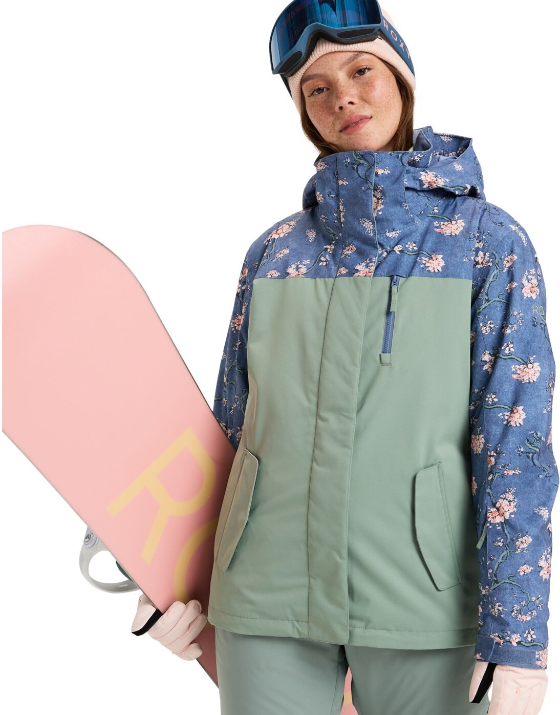 Snowboardjacke ROXY "Roxy Jetty", Damen, Gr. S, bunt (wild wind chloe blossom), Obermaterial: 55% Polyester, 45% Polyester., Jacken Snowboardjacke wild wind chloe blossom S