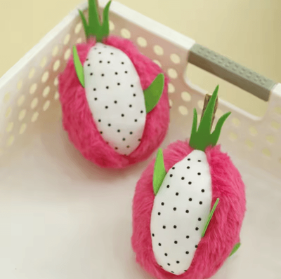 Inspire Picks Dragon Fruit Catnip Plush Chew Toy Bite Resistant Teeth Cleaning Toy For Cats 2pcs