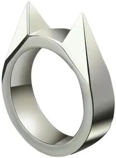 Smart Shopping Spot Cats Ear Self Defense Ring Durable Metal Survival & Safety Ring silver