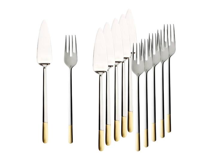 Fischbesteck VILLEROY & BOCH Fischbesteck Ella teilvergoldet 6er Set silber , silber, 12, Essbesteck-Sets, Spülmaschinenfest