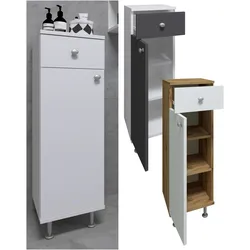 VCM, Badezimmerschrank, Holz Badmöbel Midischrank Badregal Badschrank Badezimmer Schublade Regal Nilosi (30 x 30 x 95 cm)