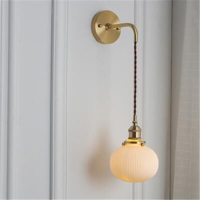 Friendly Fresh Finds Nordic Porcelain LED Wall Lamp Modern Ceramic Bedside Sconce For Bedroom And Hallway c2