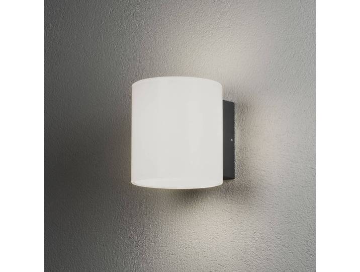 Konstsmide LED Aussenwandleuchte Foggia, weiß / opal, Glas, Modern, LED Wandleuchte außen