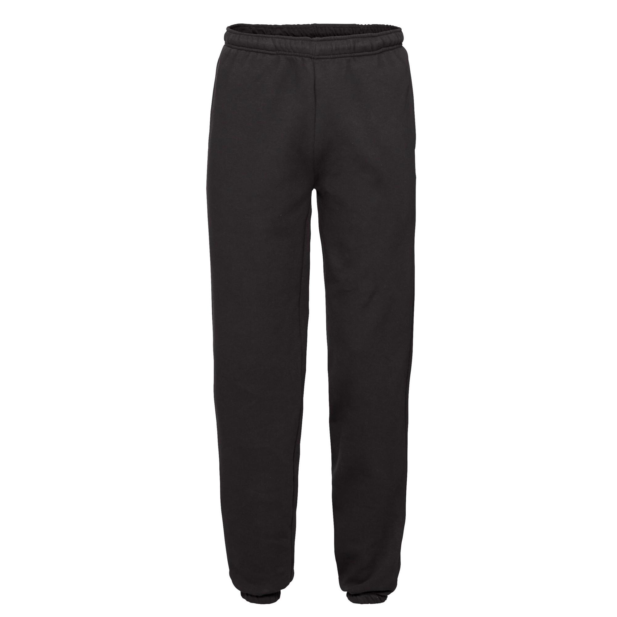 Fruit of the Loom Heren Joggingbroek met elastische zoom (Zwart)
