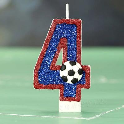 Uplift Treasures Football Number Birthday Candle For Sports Theme Cakes 4
