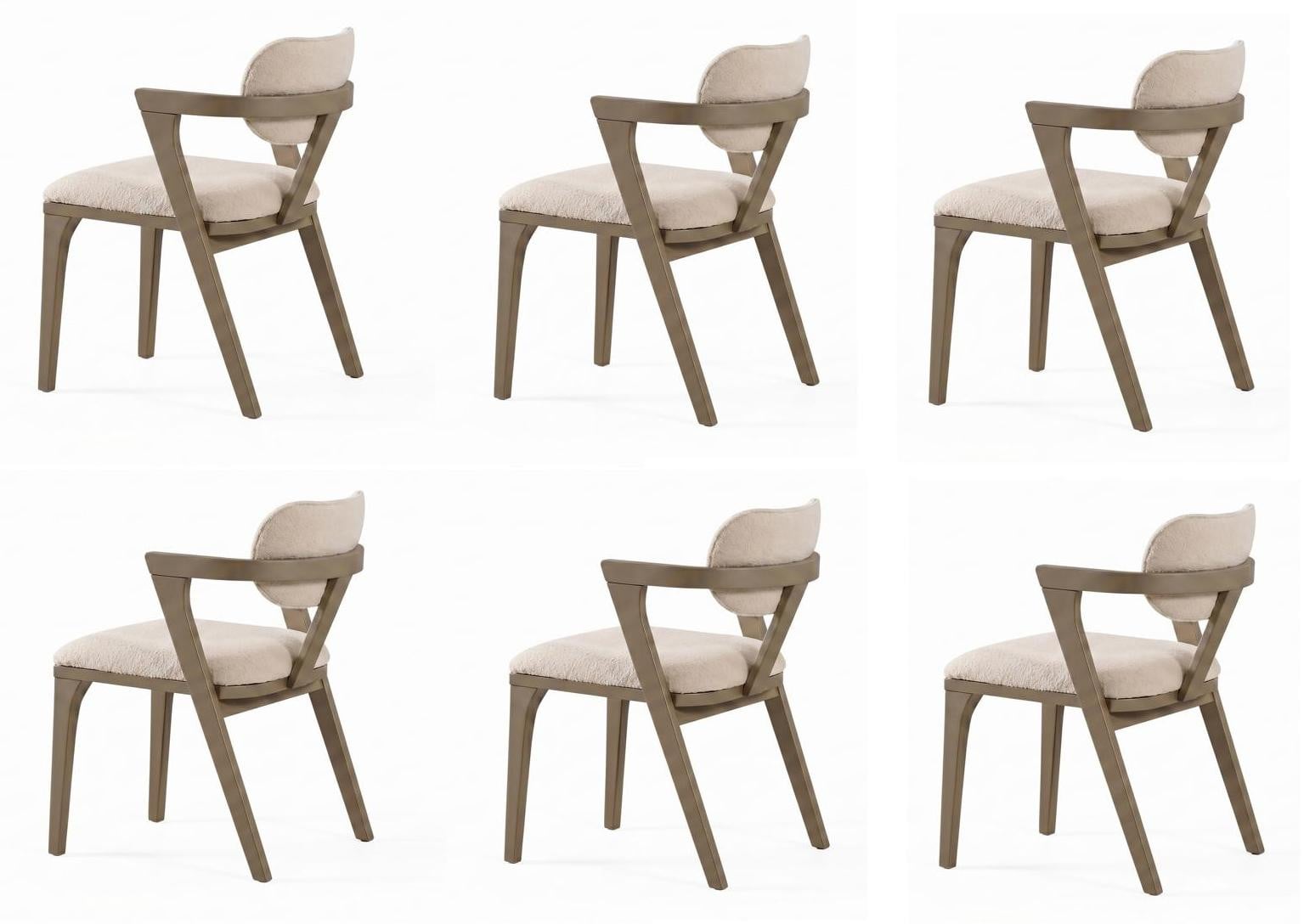 JVmoebel Moderne Beige Stoel voor de eetkamer