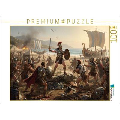 CALVENDO Puzzle Odysseus' Kampf gegen die Kikonen | 1000 Teile Lege-Größe 64x48cm Foto-Puzzle für glückliche Stunden