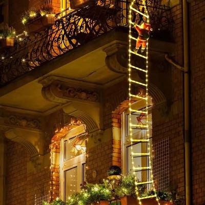 Inspire Essentials Santa Climbing Ladder Christmas Lights Waterproof Holiday Decoration For Indoor Outdoor warm Light 3m