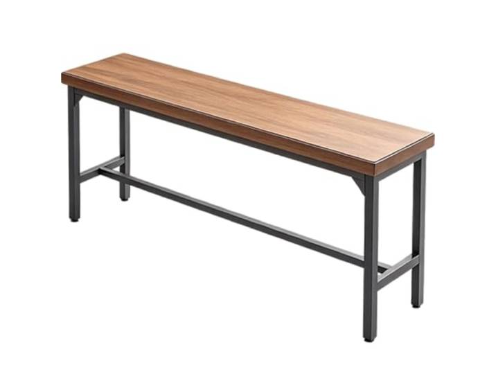 Moderner Bartisch aus massivem Holz,rechteckiger Küchen-Pub-Esstisch Rechteckige Tischplatte aus Massivholz,Stützbeine aus Metall,platzsparendes Profil,Design in Thekenhöhe(High,180cm)