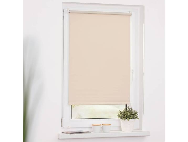 Klemmfix-Rollo Clanes 90 x 150cm Beige/Creme