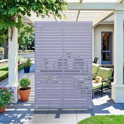 Lirago Outdoor Freestanding Metal Privacy Screen Decorative Partition Panel for Patio Garden Balcony
