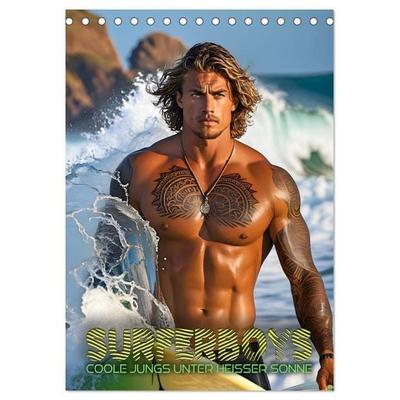 Surferboys - coole Jungs unter heißer Sonne (Tischkalender 2027 DIN A5 hoch), CALVENDO Monatskalender
