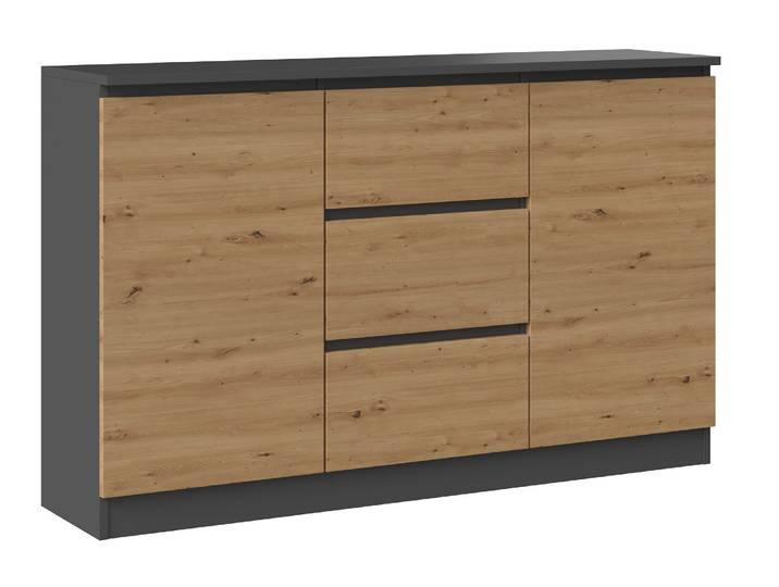 Commode combinée ELBE – chêne artisan / anthracite