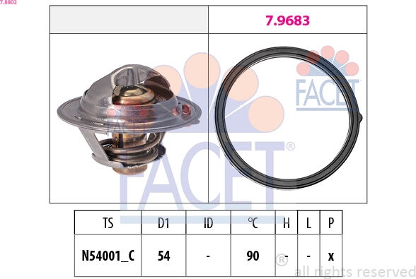 Facet Thermostat, Kühlmittel 78802 Für Kia