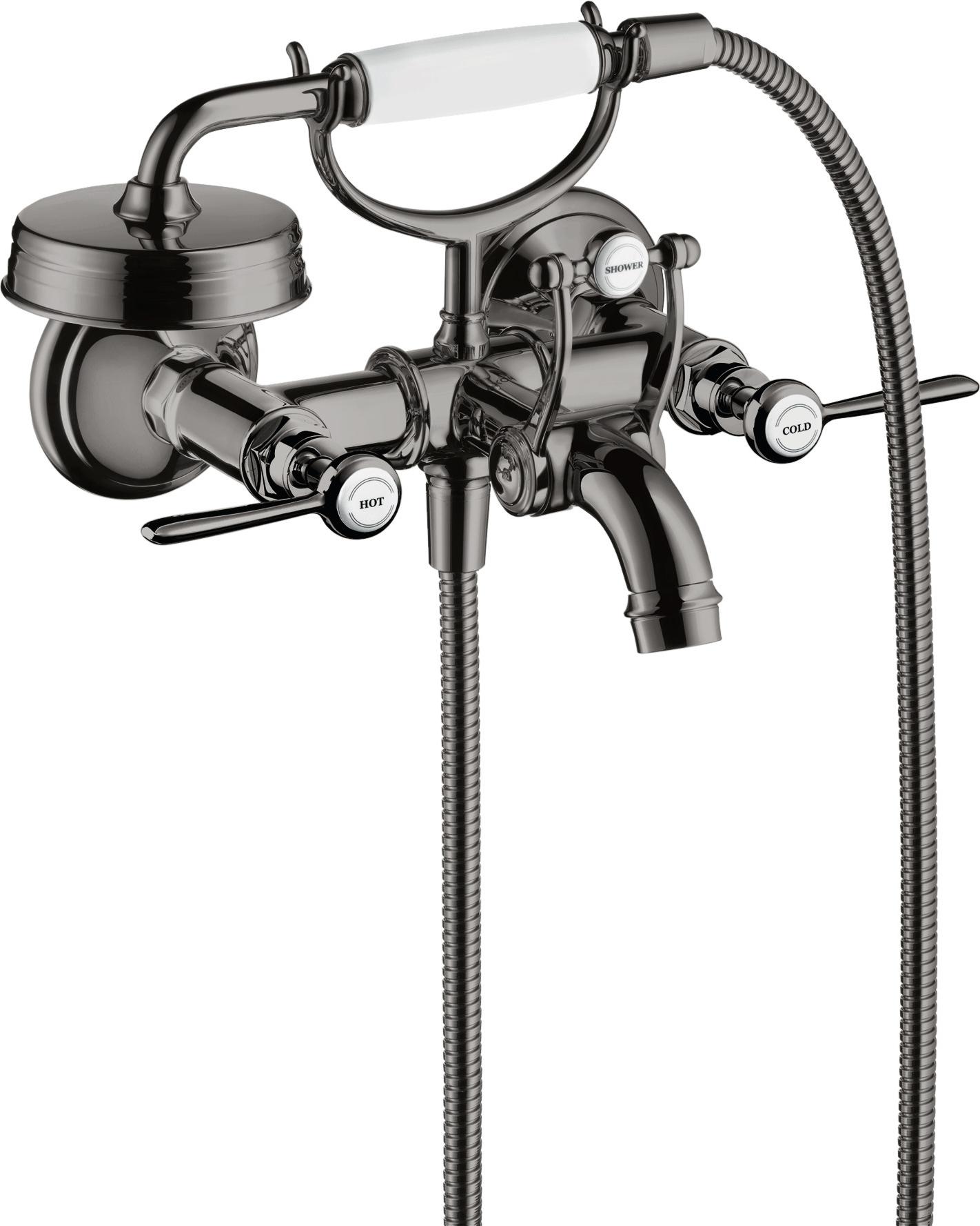 hansgrohe Zwei-Griff-Spültischarmatur Axor Montreux AP, Ausl. 224mm, m Hebelgr., pol. bla vc