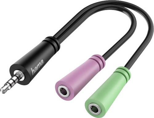hama 00200352 Audio-Adapter, 4pol. 3,5-mm-Klinke-Stecker - 2x 3pol. 3,5-mm-Klinke-Headset