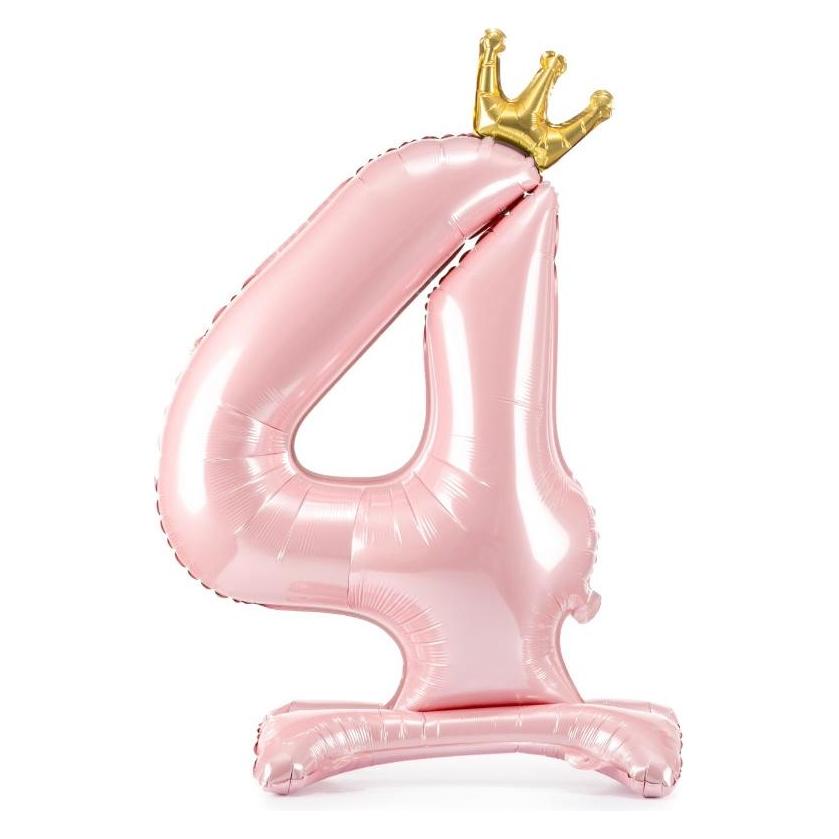 Partydeco Ballon Zahl 4 auf fuss - Rosa (1x) (FB126M-4-081J)