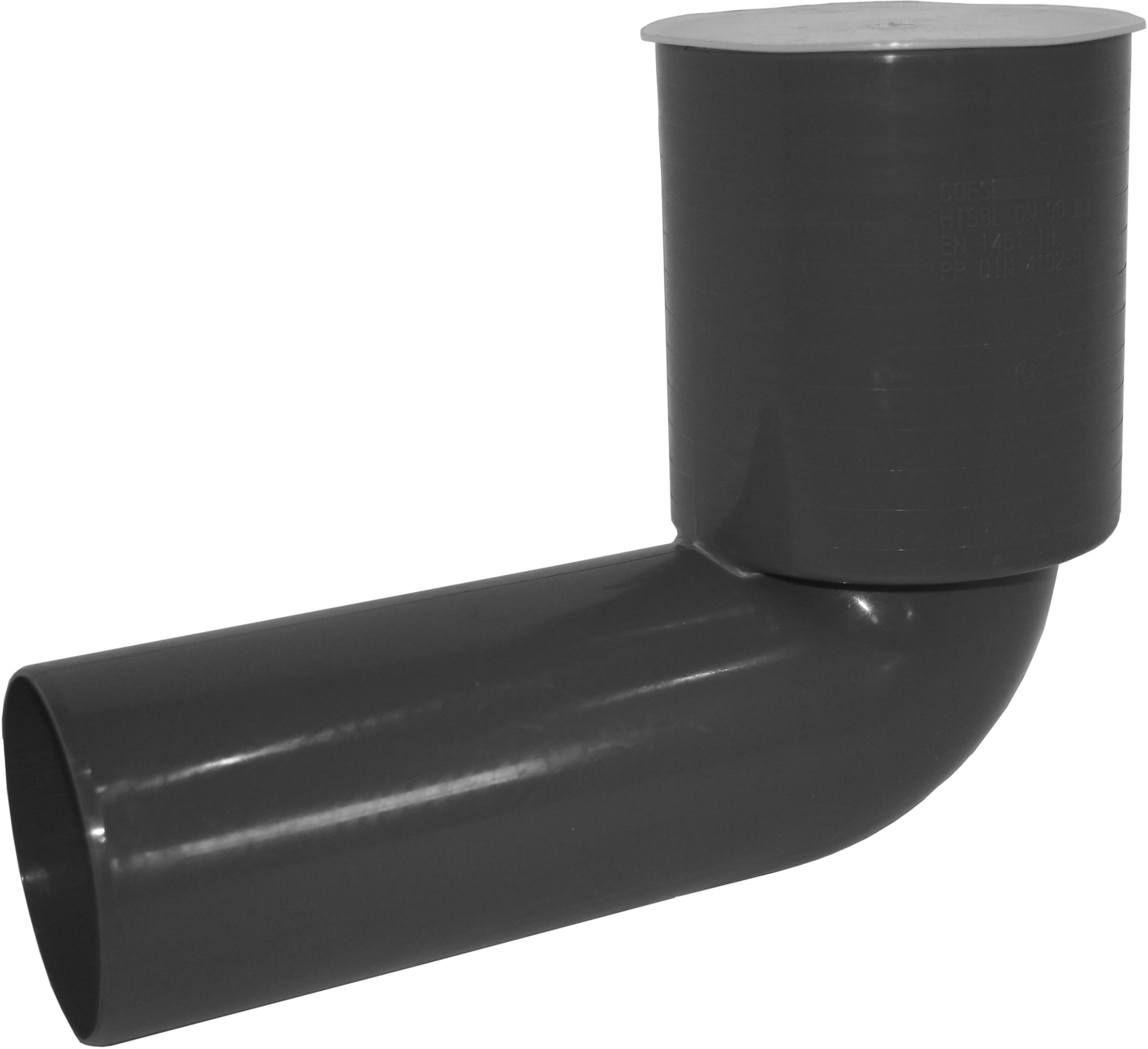 Coes CURVA PROLUNGATA WC  Ø90 mm HTSBL INSONORIZZATO IN PP NERO