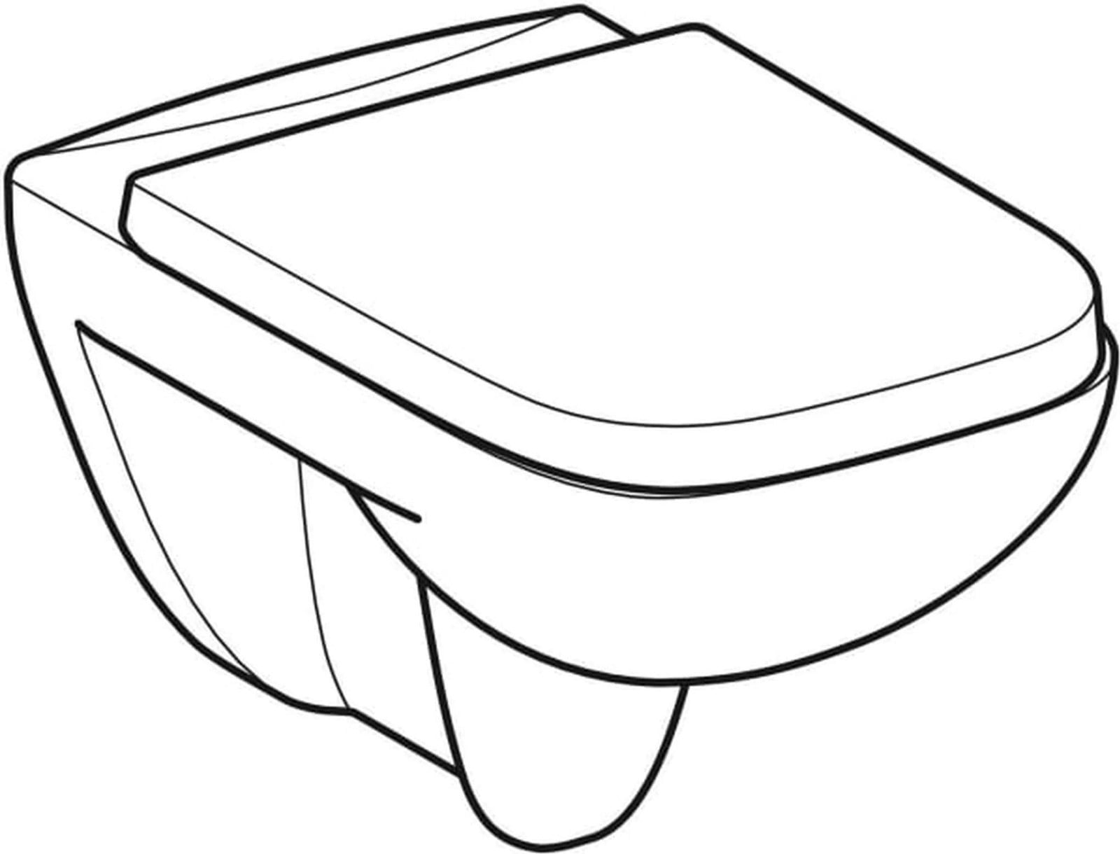 Geberit Renova Plan Set WWC-T T54cm wit Rimfree met WC-bril AbsA QR