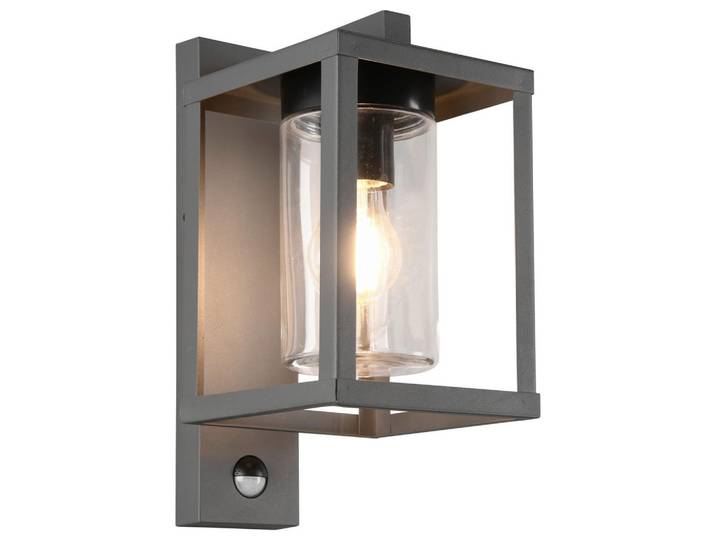 Aussenwandleuchte Lunga, Anthrazit, Metall, 16x33.5x22.5 cm, Lampen & Leuchten, Außenbeleuchtung, Außenleuchten
