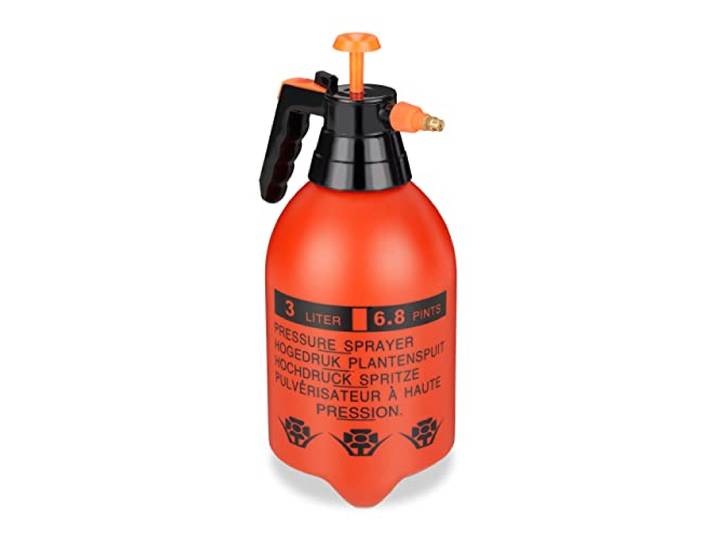 Relaxdays Pulvérisateur Universel Manuel 3L\, Jet réglable\, pour Eau et désherbant\, brumisateur Jardin\, Orange et Noir