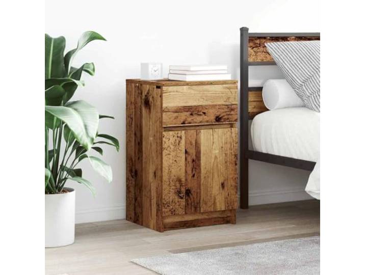 HEFZGDB Nachttische 2 STK. Altholz-Optik 39x35x65 cm Holzwerkstoff mit Stauraum und robuster Platte für Schlafzimmer Einrichtung