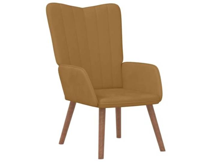 Sessel Braun Samt mit Fuß und Steppnähten Schaumstofffüllung, Stahlrahmen, Holzbeine, 110 kg Tragkraft, elegantes Design