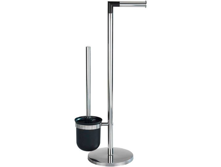 WC-Garnitur WENKO Parus , silber (silberfarben), B:16,5cm H:57cm L:25,5cm, Edelstahl, Kunststoff, Reinigungsbürsten, WC-Garnitur, Stand WC-Garnitur