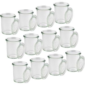 APS Einmachglas Weck-Glas, mit Glasdeckel, 160 ml, zum Einkochen, 12 Stück
