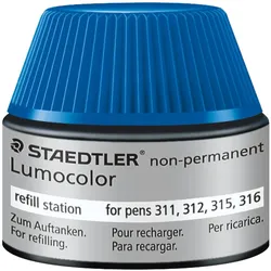 Staedtler, Ersatzpatronen + Tintenfass, Nachfülltinte (Blau, 4 Stk.)