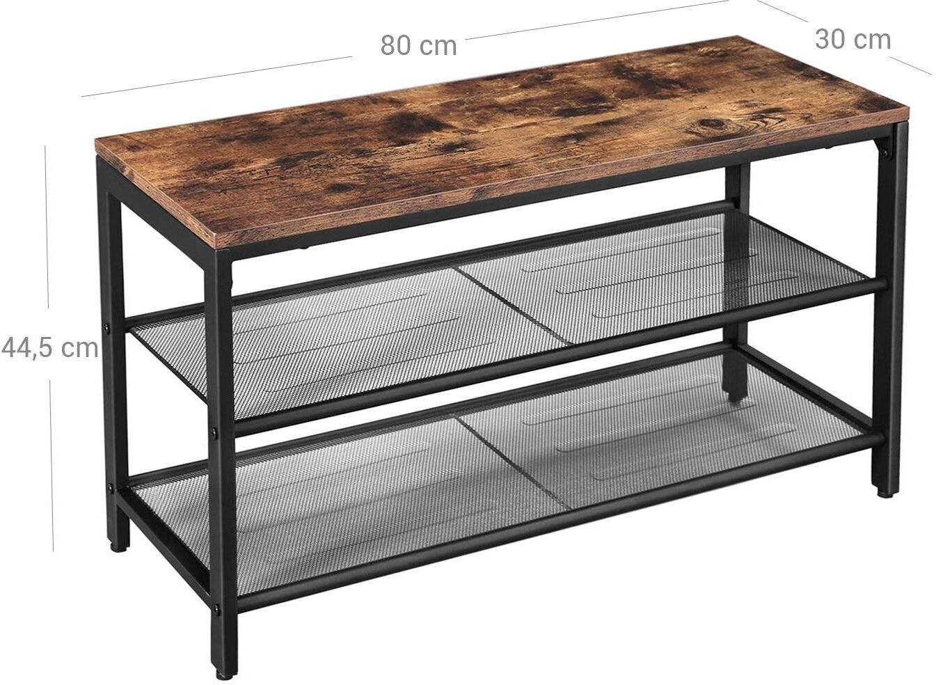 Schuhregal VASAGLE "aus Holz und Eis", braun, B:44,5cm H:80cm T:30cm, Regale, Schuhregal braun B/H/T: 44,5cm x 80cm x 30cm