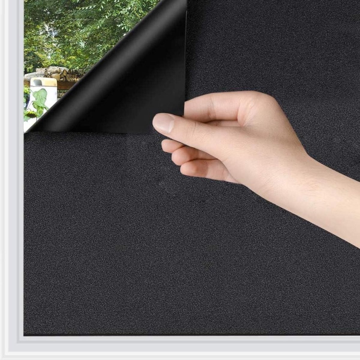 Zwarte statisch hechtende privacy raamfolie - 354 x 198 cm