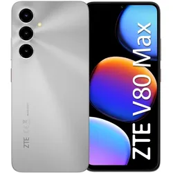 ZTE V80 MAX 4+128 SILV (128 GB, Silver, Stellar Silver, 6.90", Hybrid Dual SIM, 4G), Smartphone, Silber