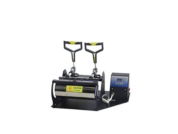 LLOOPK Thermaltransfer Röstbecher Maschine Kessel Digital heiße Tasse Maschine DIY Cup 22 cm Langer Untersetzer Doppelgriff Heiße Tasse Maschine