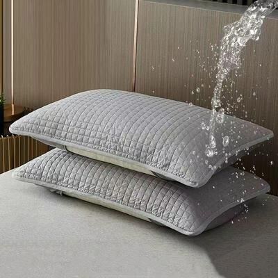 Inspired Deals Breathable Cotton Pillowcases Anti Sweat & Dirt Protection gray