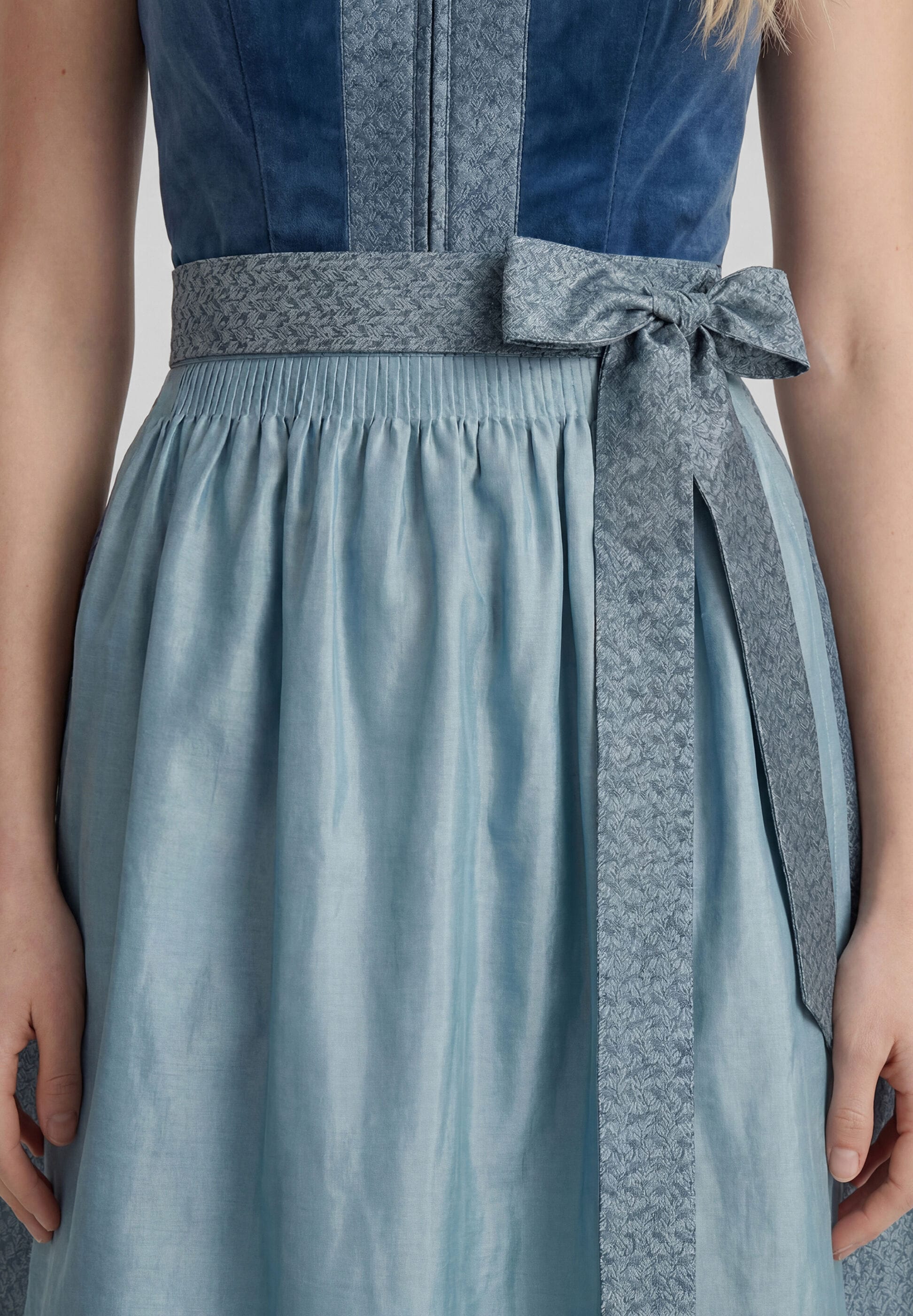 Dirndl SPIETH & WENSKY "Kathi", Damen, Gr. 32, N-Gr, blau (dunkelblau), Obermaterial: 100% Polyester PES., uni, regular fit, Kleider Dirndl, mit dekorativer Schürze