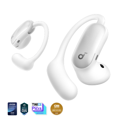 AeroFit 2 Pro｜Dual-Form Earbuds with Open-Ear and Active Noise Cancellation Form White