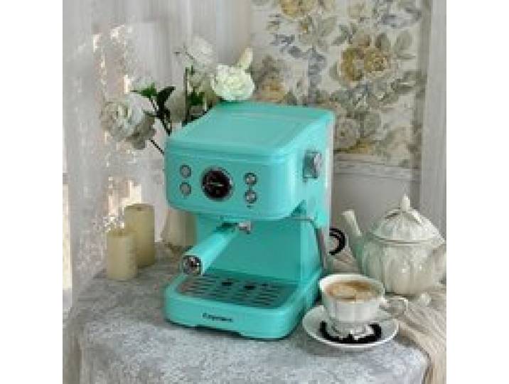 Zitty Machine à Café 20Bar 2-en-1 Capsules & Poudre Aluminium Inox 1500CC Bleu PID