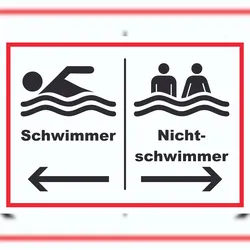 HB-Druck Schwimmer Nichtschwimmer Schild A0 (841x1189mm)