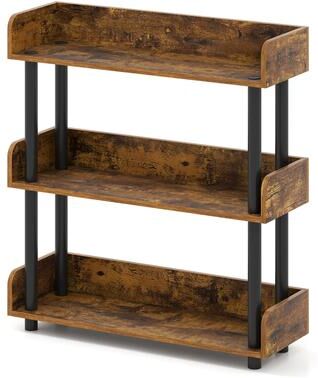 1/2 PCS 3-Tier Freestanding Bookcase w/Anti-Tipping Kit