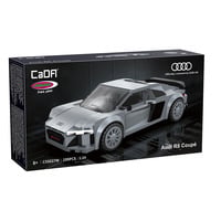 Audi R8 Coupé Maßstab 1:24 Bausatz aus Kunststoffbausteinen, Konstruktionsspielzeug grau