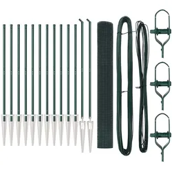 vidaXL Zaunpfosten Grün 25 x 1 m (19 x 19 mm Draht) Stahl